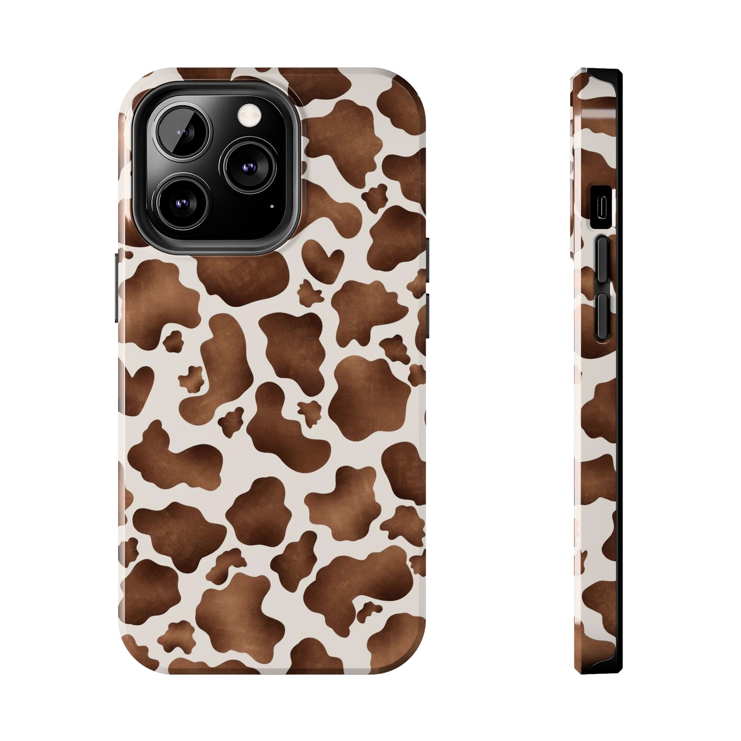 Brown cow print iPhone case/ Tough Phone Cases