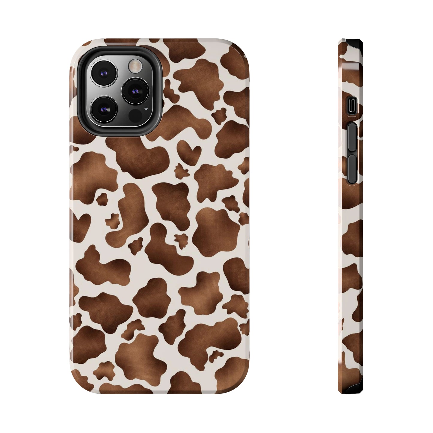 Brown cow print iPhone case/ Tough Phone Cases