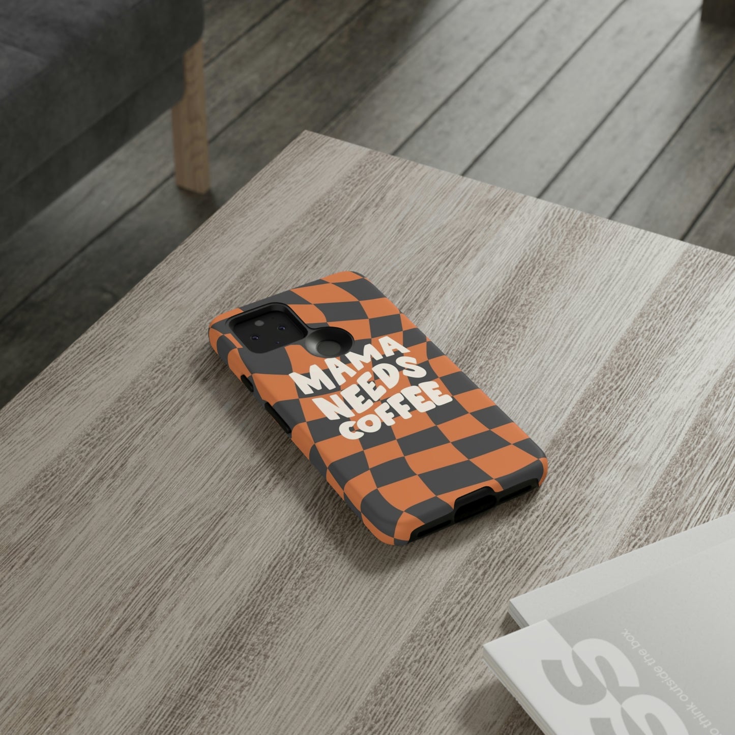 Mamma needs coffee, phone case for Samsung & Google phones, Plaid collection/Tough Cases