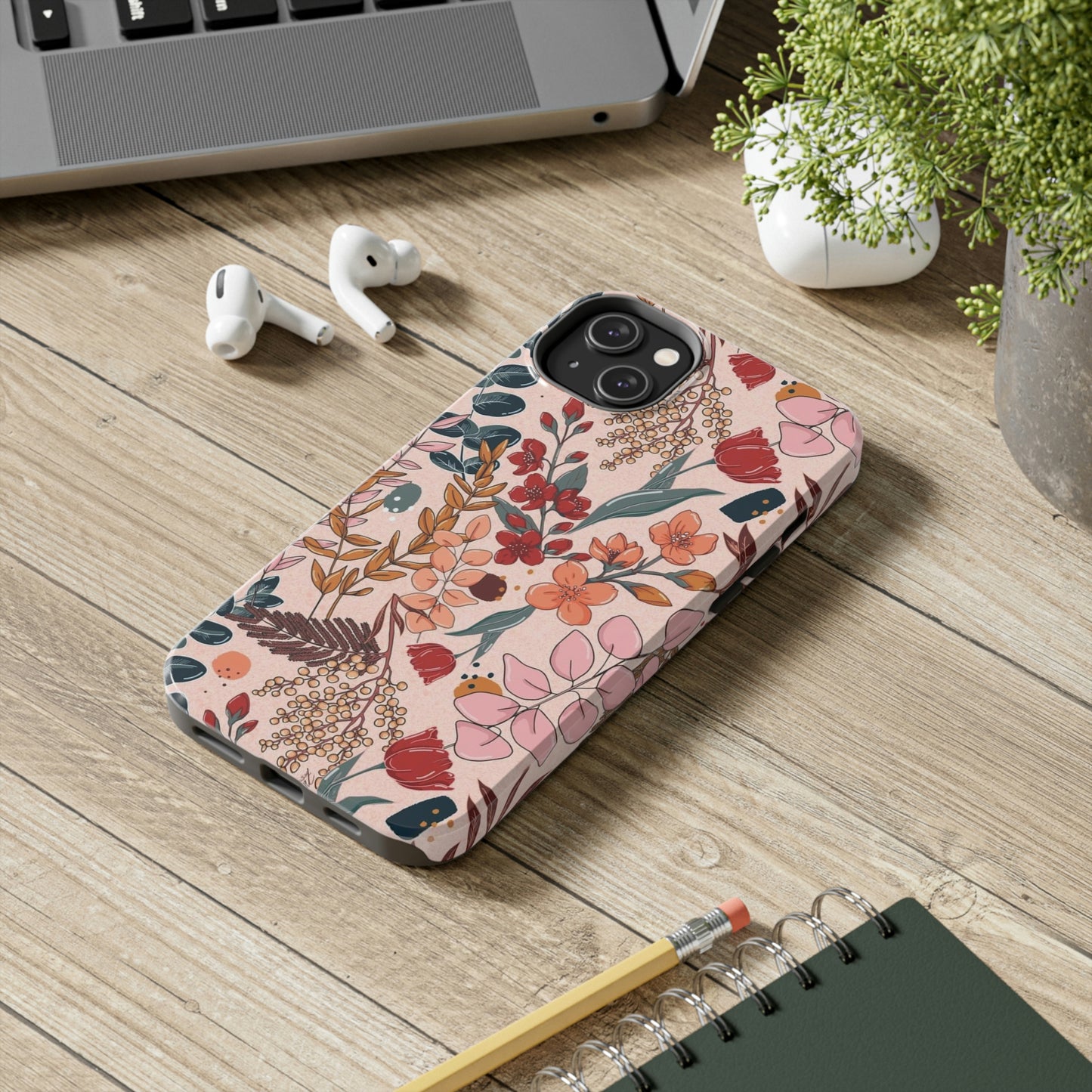 Pink Floral phone case, for iPhone/Tough Phone Cases/ Floral Collection