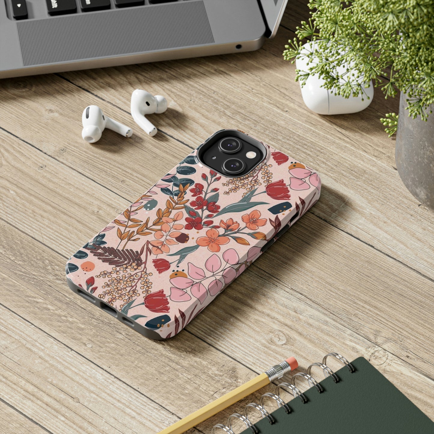 Pink Floral phone case, for iPhone/Tough Phone Cases/ Floral Collection