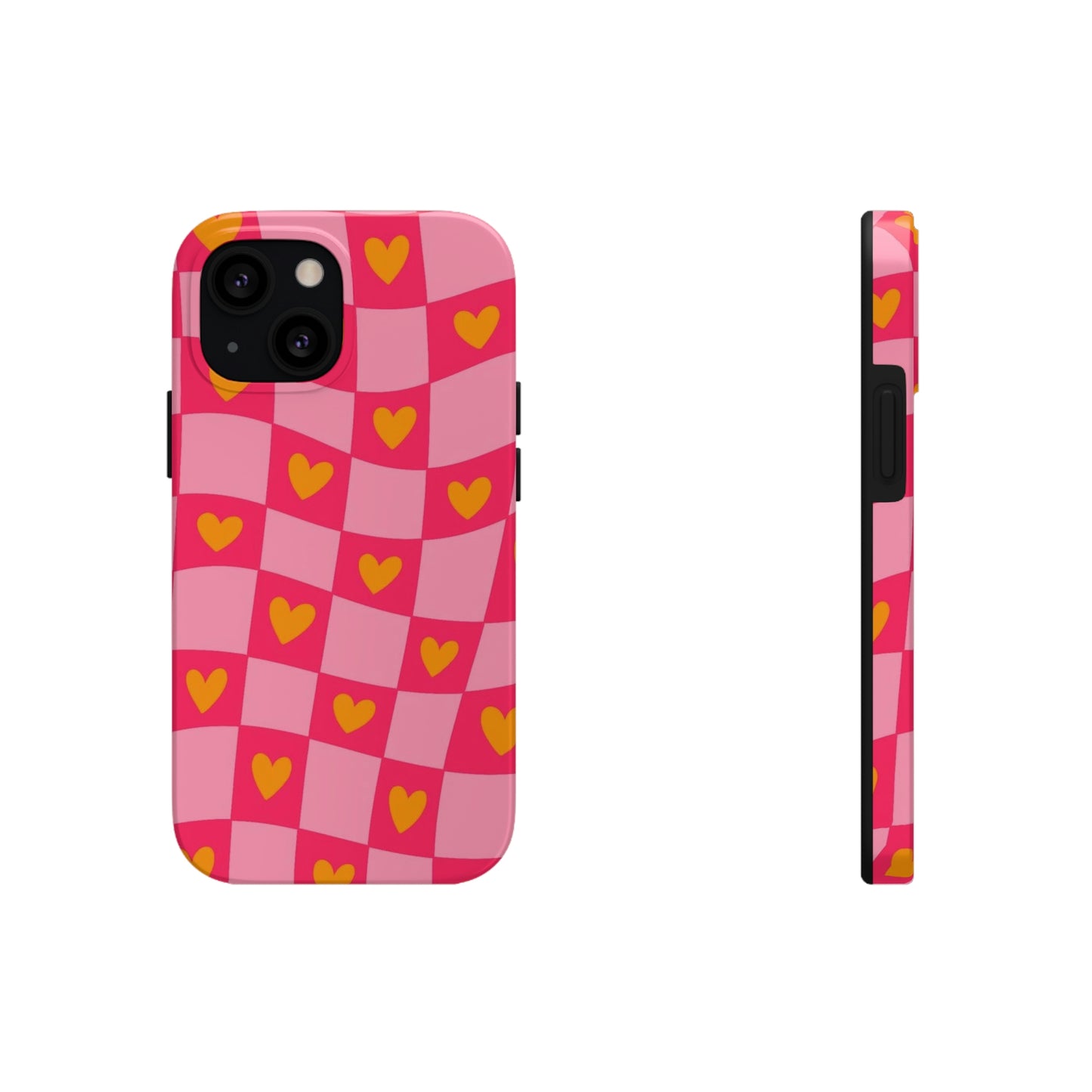 Checkered hearts phone case / for iPhone/ heart collection Tough Phone Cases,