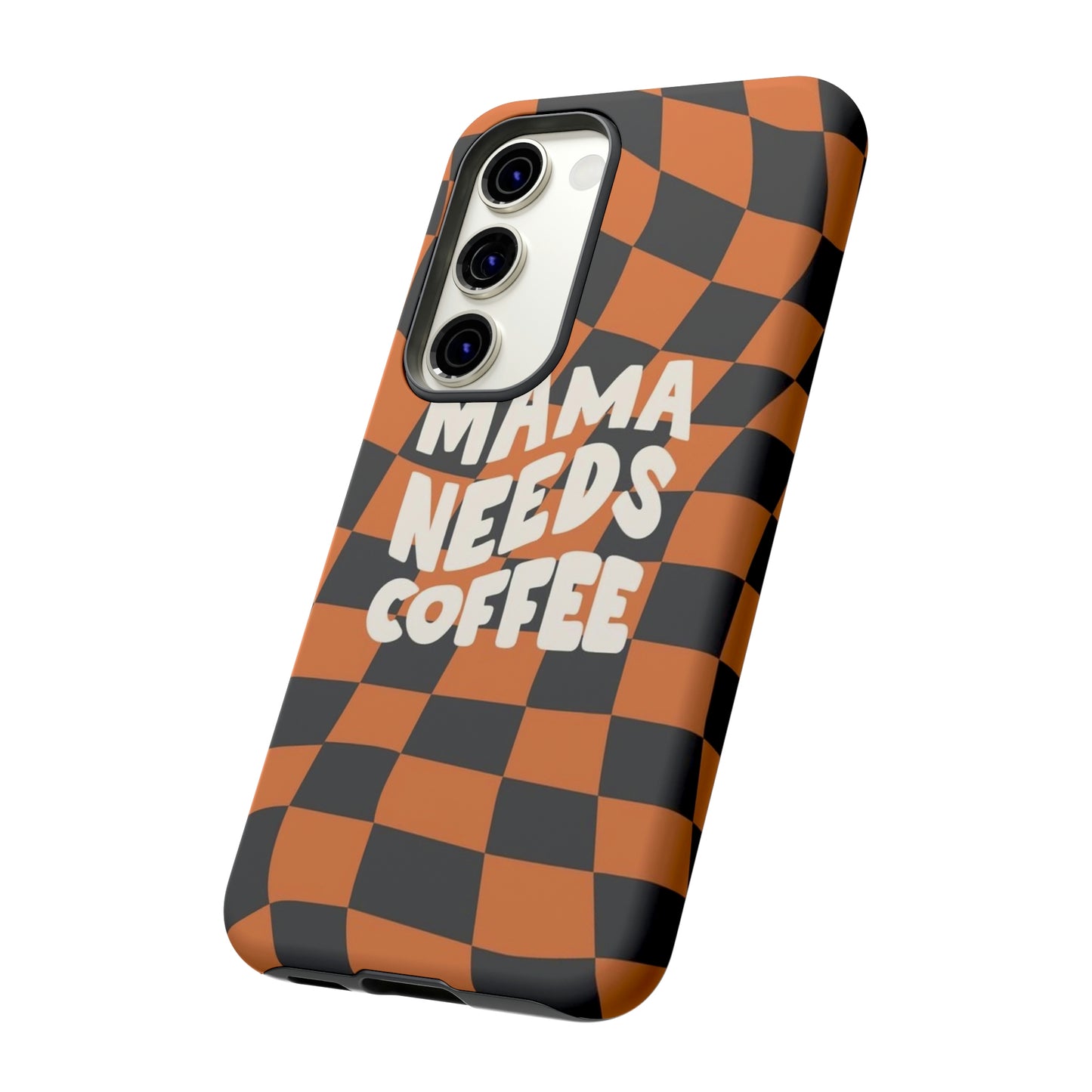 Mamma needs coffee, phone case for Samsung & Google phones, Plaid collection/Tough Cases