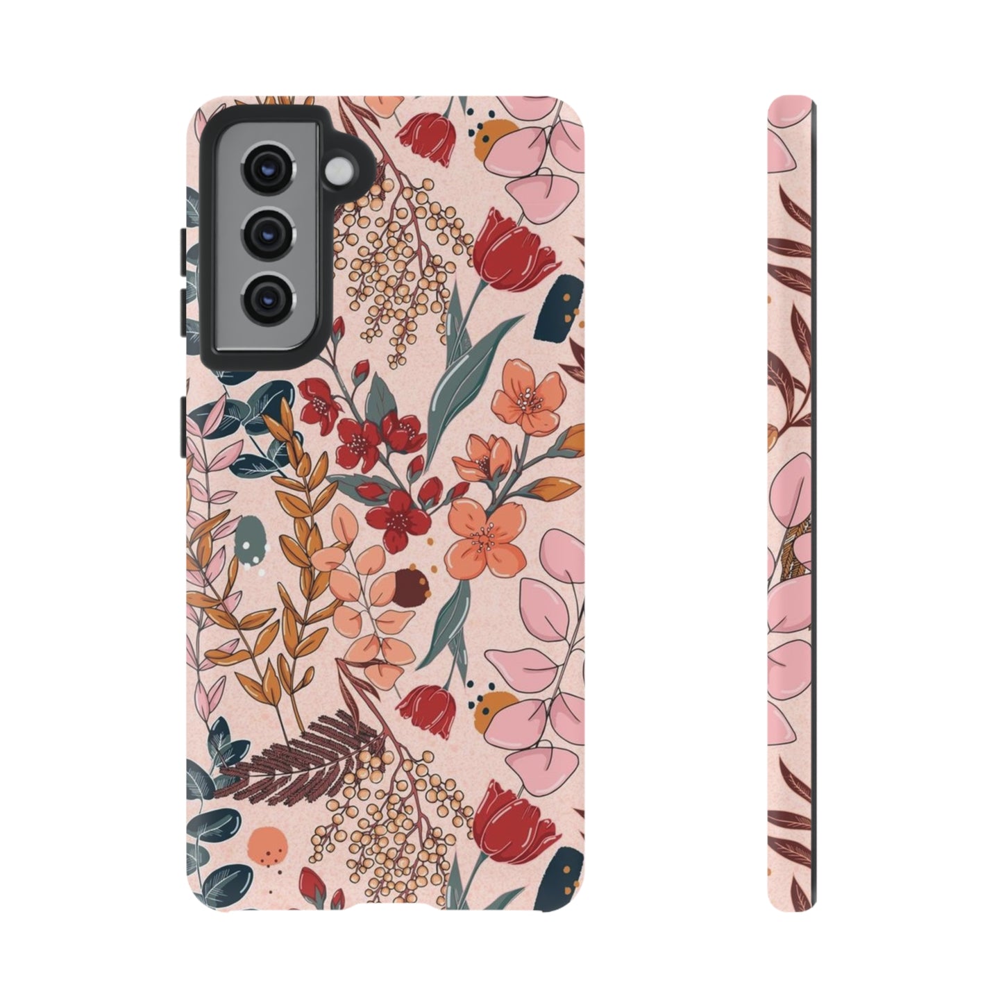 Pink Floral phone case for Samsung & Google phone/Tough Cases/ Floral Collection