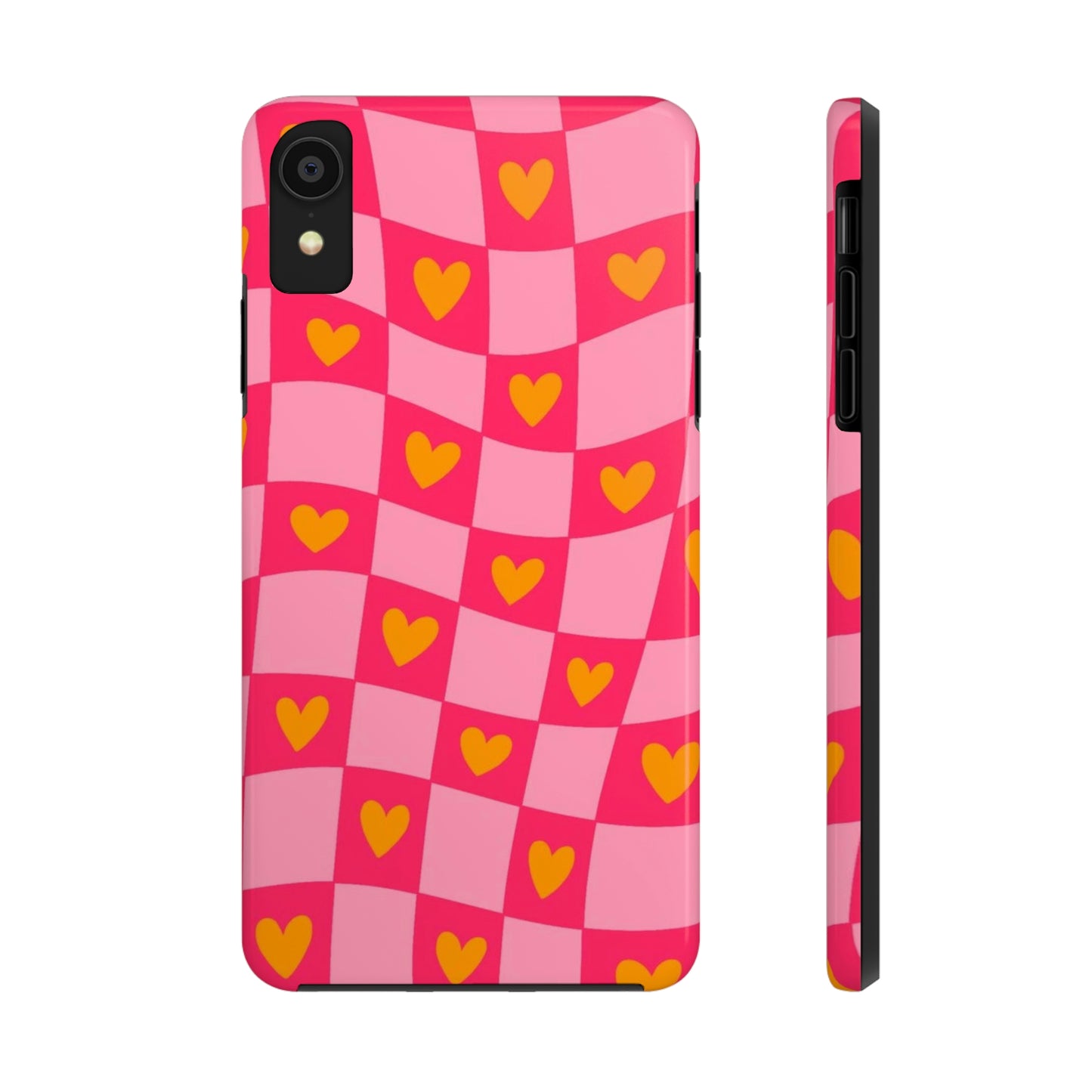 Checkered hearts phone case / for iPhone/ heart collection Tough Phone Cases,