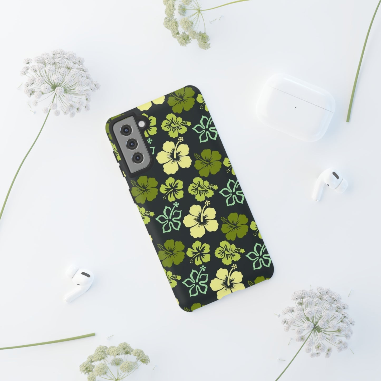 Green Hawaiian phone case for Samsung & Google phones / summer collection / Tough Cases