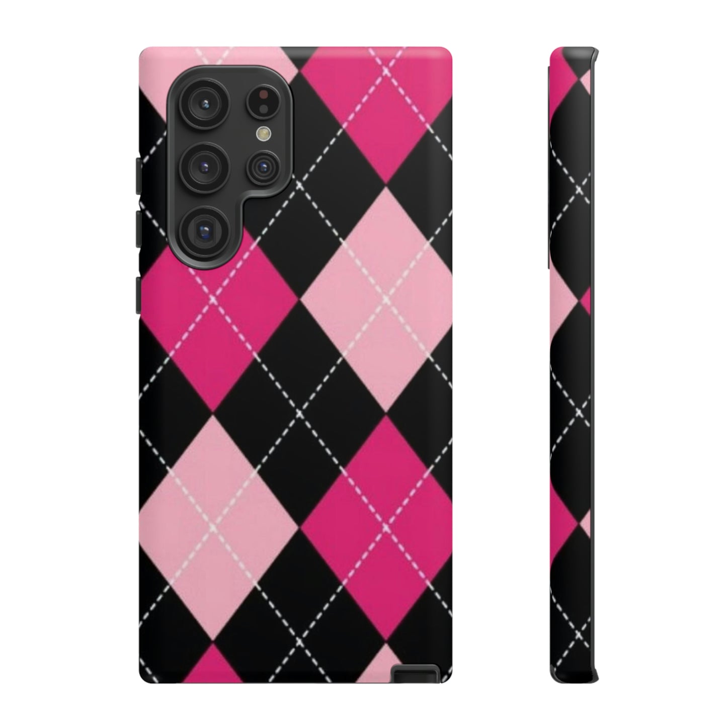 Pink Diamond phone case/ for Samsung & Google phones/ plaid collection/ Tough Phone Cases