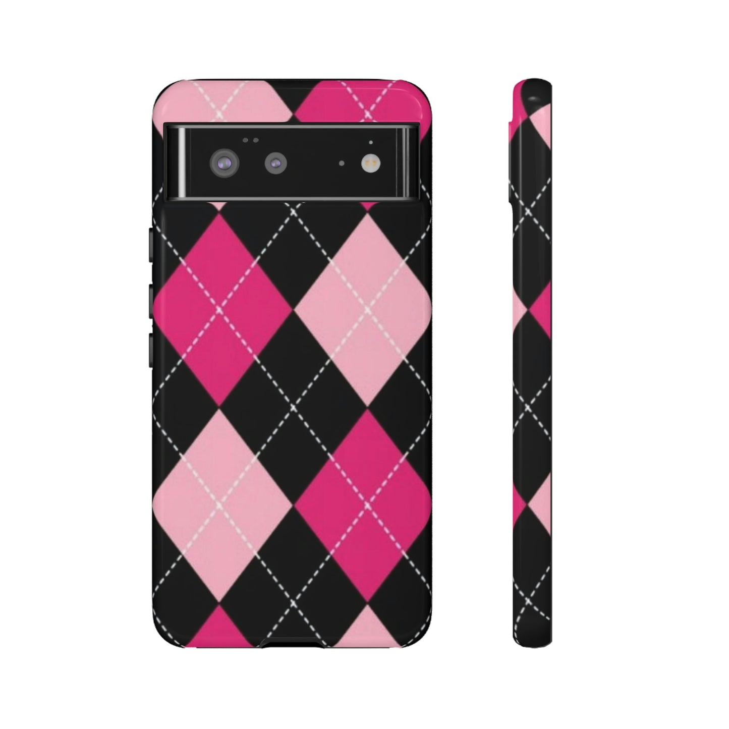 Pink Diamond phone case/ for Samsung & Google phones/ plaid collection/ Tough Phone Cases