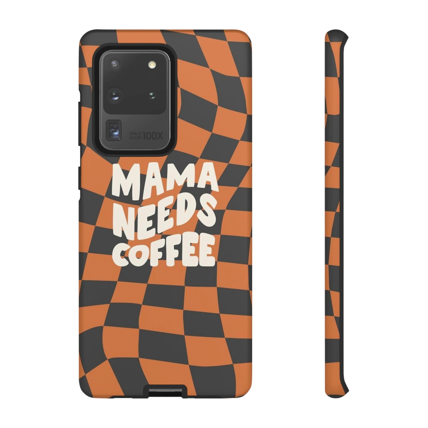 Mamma needs coffee, phone case for Samsung & Google phones, Plaid collection/Tough Cases