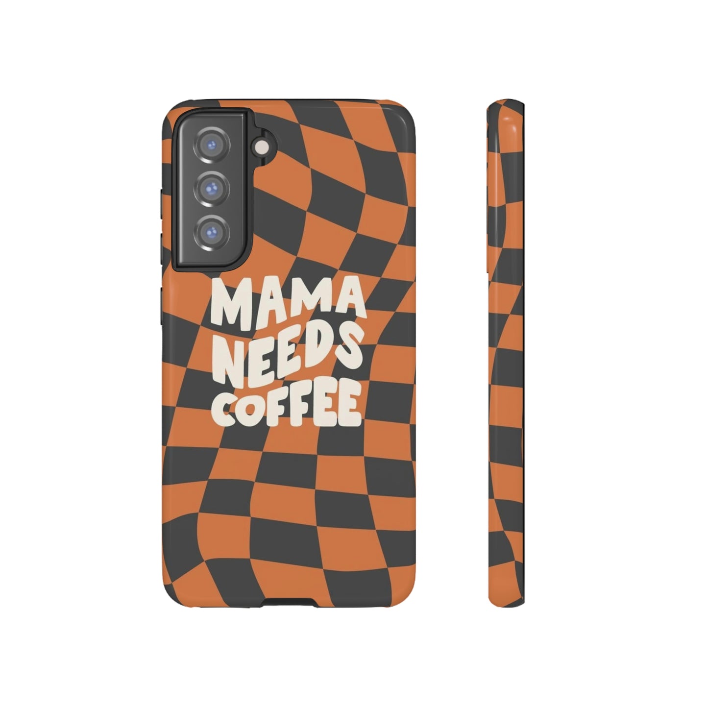 Mamma needs coffee, phone case for Samsung & Google phones, Plaid collection/Tough Cases