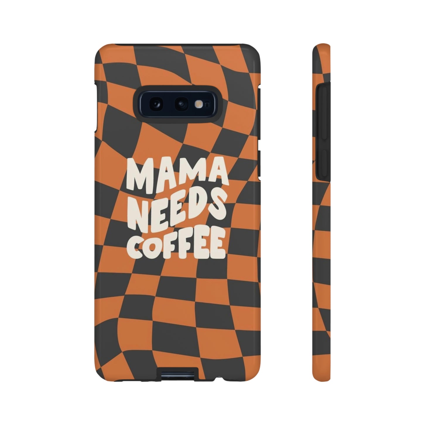 Mamma needs coffee, phone case for Samsung & Google phones, Plaid collection/Tough Cases