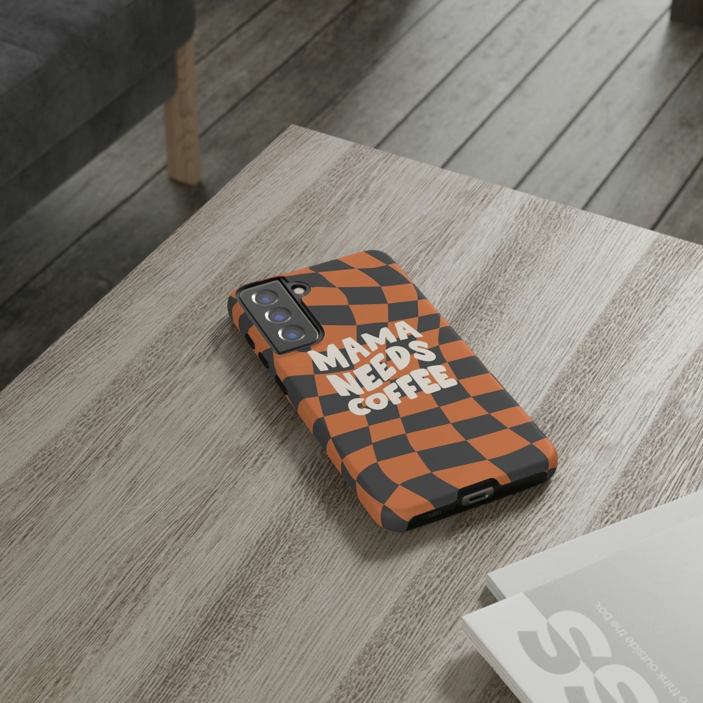 Mamma needs coffee, phone case for Samsung & Google phones, Plaid collection/Tough Cases