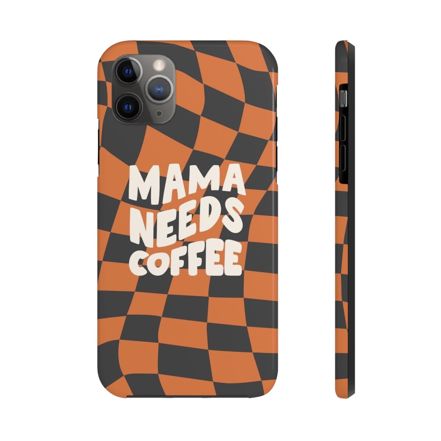 Momma Needs Coffee, for iPhone plaid collection Tough Phone Cases, Case-Mate