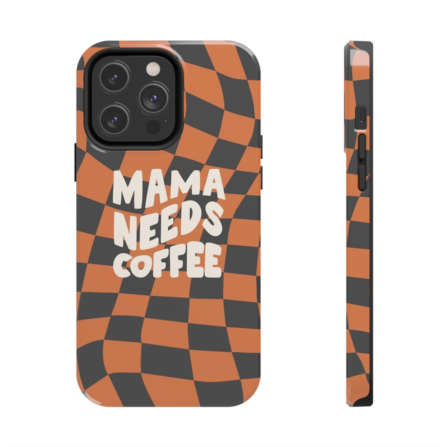 Momma Needs Coffee, for iPhone plaid collection Tough Phone Cases, Case-Mate