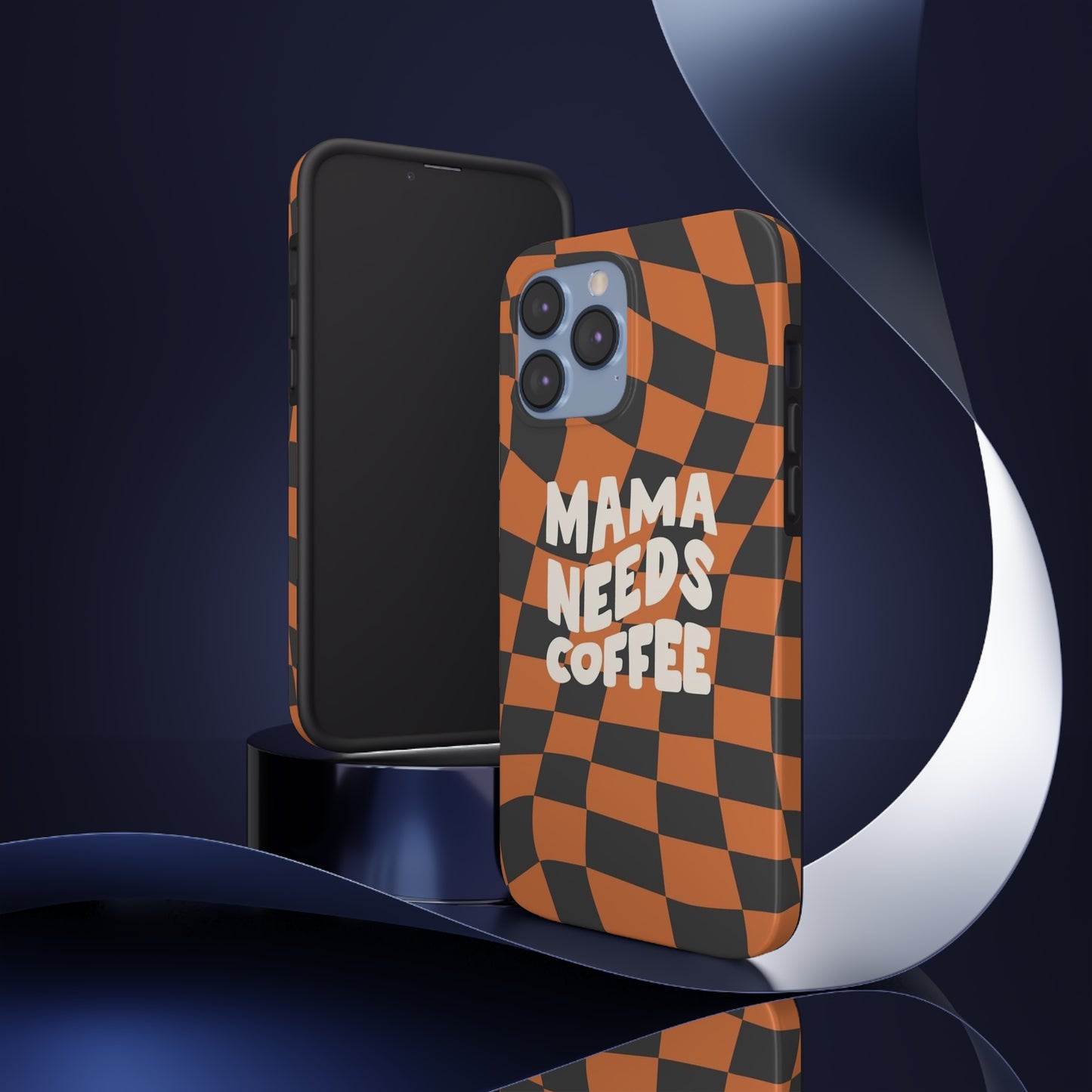 Momma Needs Coffee, for iPhone plaid collection Tough Phone Cases, Case-Mate