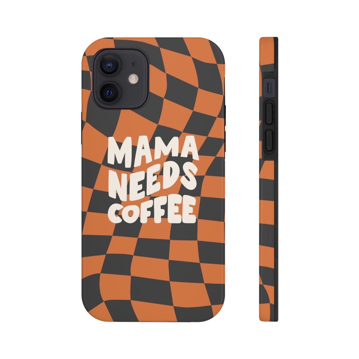 Momma Needs Coffee, for iPhone plaid collection Tough Phone Cases, Case-Mate