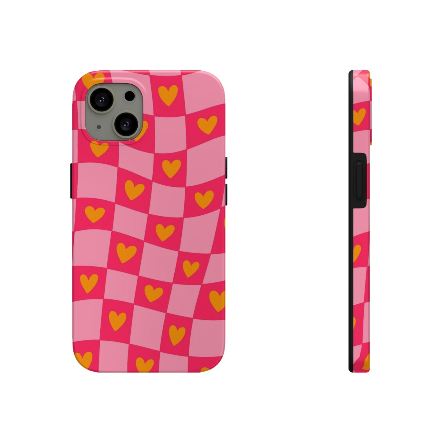 Checkered hearts phone case / for iPhone/ heart collection Tough Phone Cases,