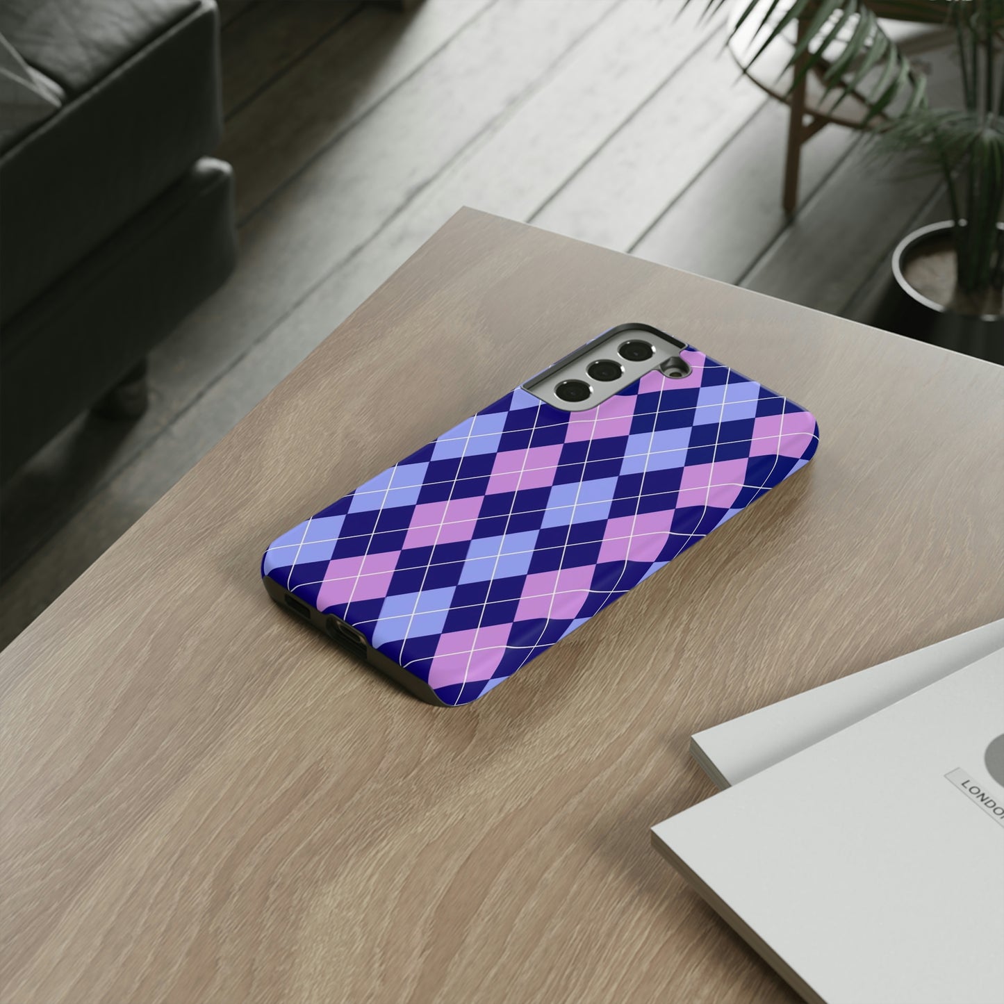 Purple sweater phone case/ for Samsung & Google phone/ plaid collection/ Tough Phone Cases