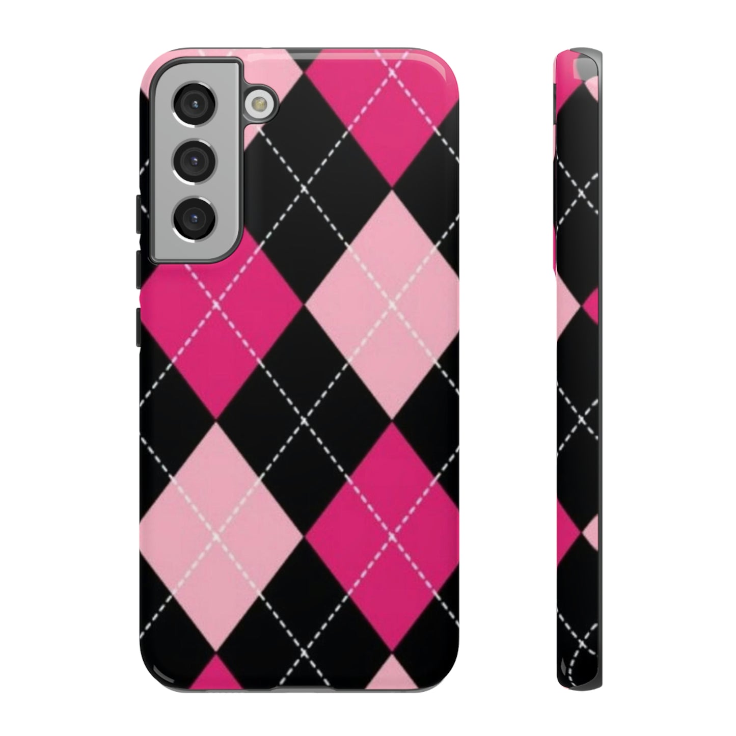 Pink Diamond phone case/ for Samsung & Google phones/ plaid collection/ Tough Phone Cases