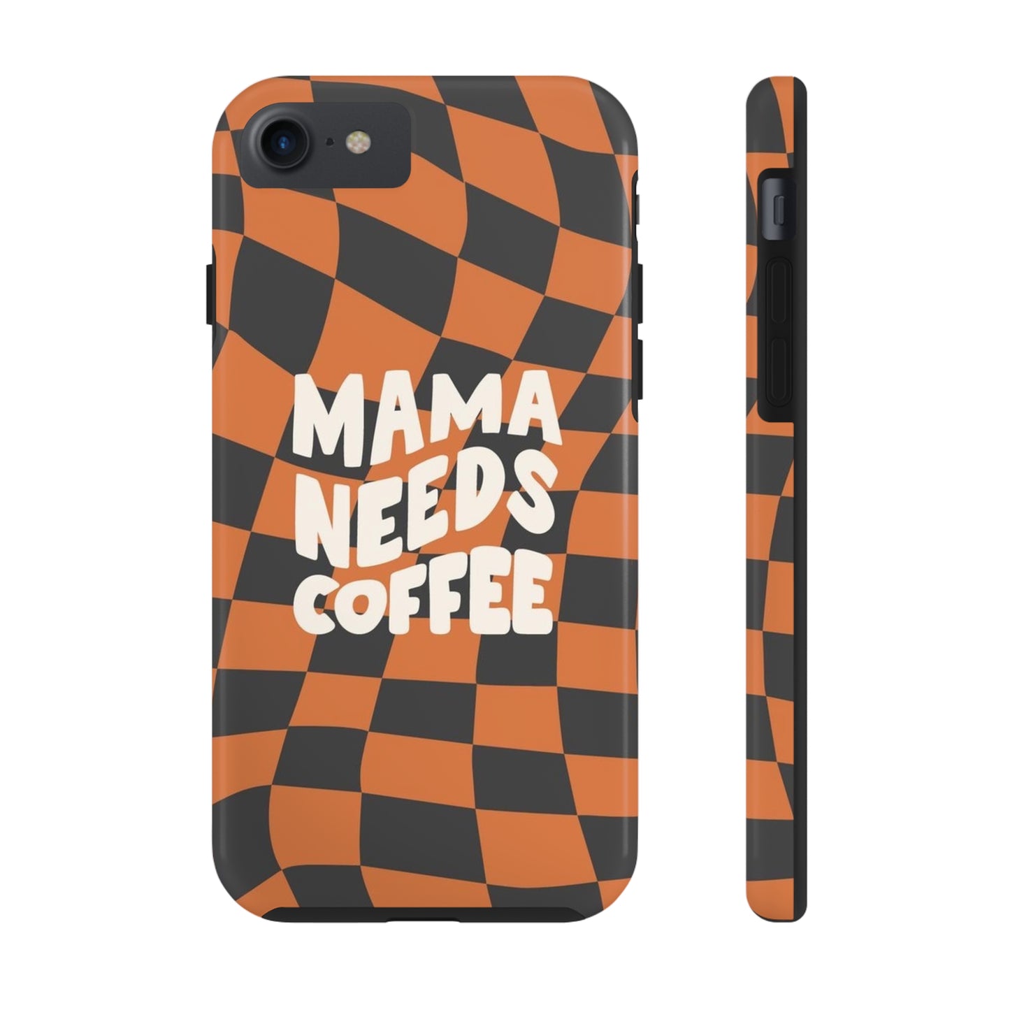 Momma Needs Coffee, for iPhone plaid collection Tough Phone Cases, Case-Mate