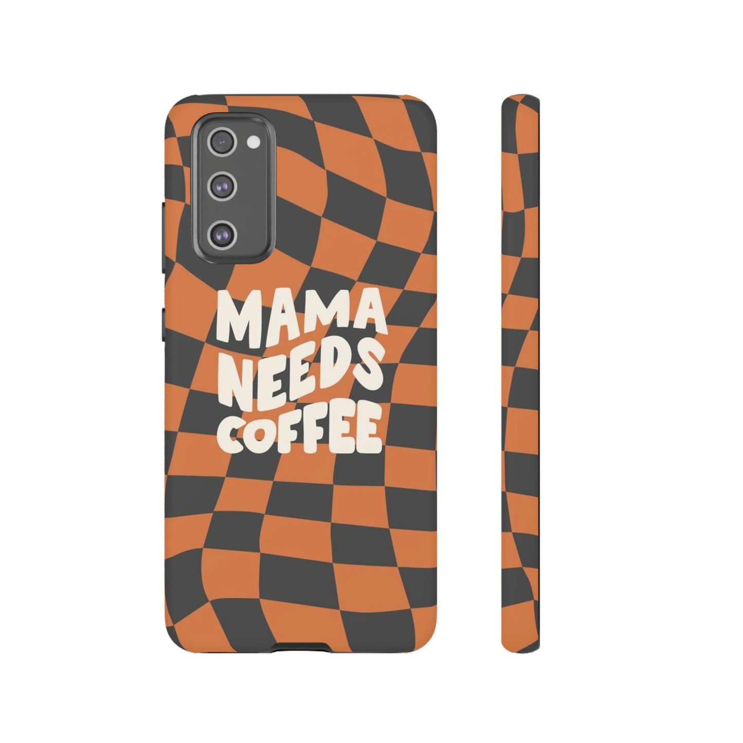 Mamma needs coffee, phone case for Samsung & Google phones, Plaid collection/Tough Cases