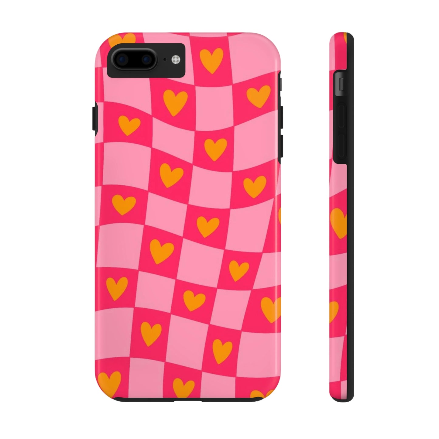 Checkered hearts phone case / for iPhone/ heart collection Tough Phone Cases,