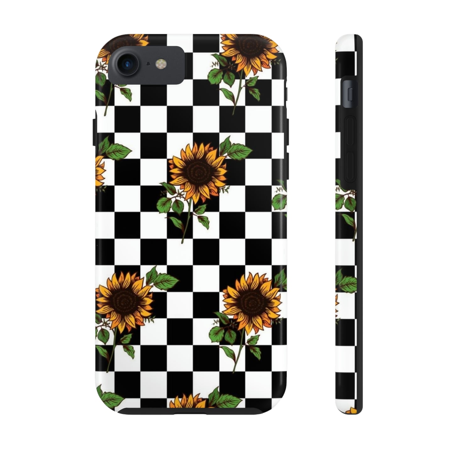 Checkered Sunflower phone case/ for iPhone  /Floral collection /Tough Phone Cases, Case-Mate