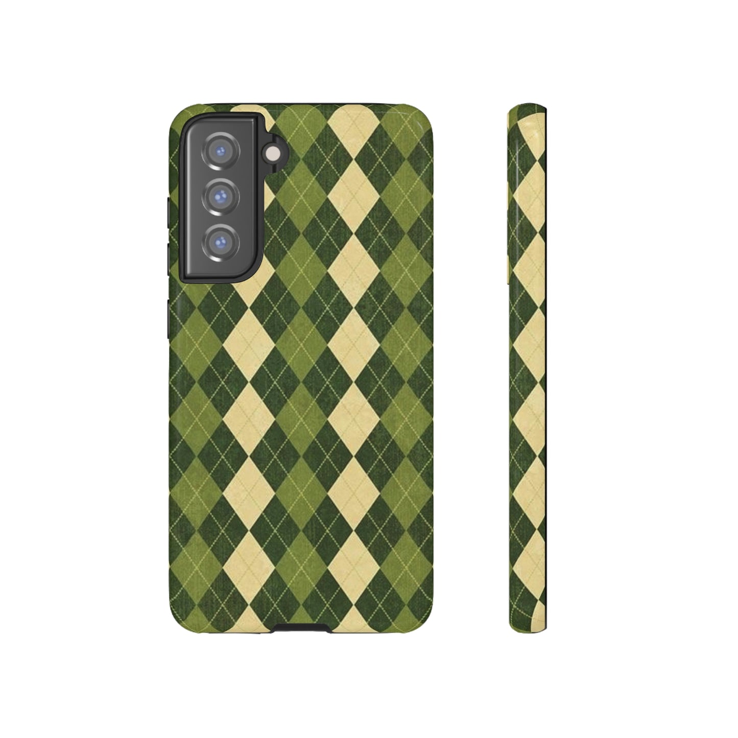 Green plaid sweater phone case/ for Samsung & Google phone/ plaid collection/ Tough Phone Cases