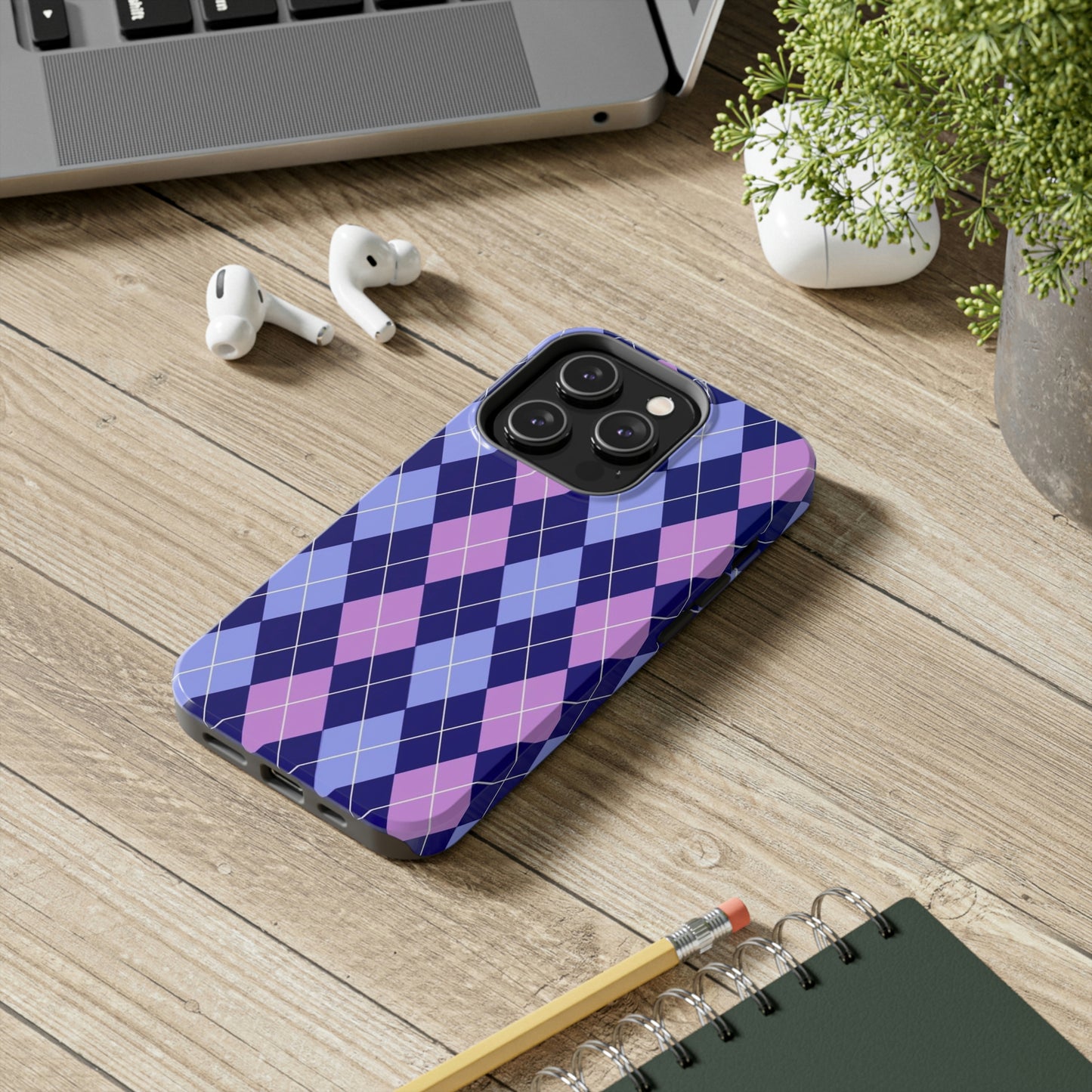 Purple plaid sweater phone case/ for iPhone/ plaid collection/ Tough Phone Cases