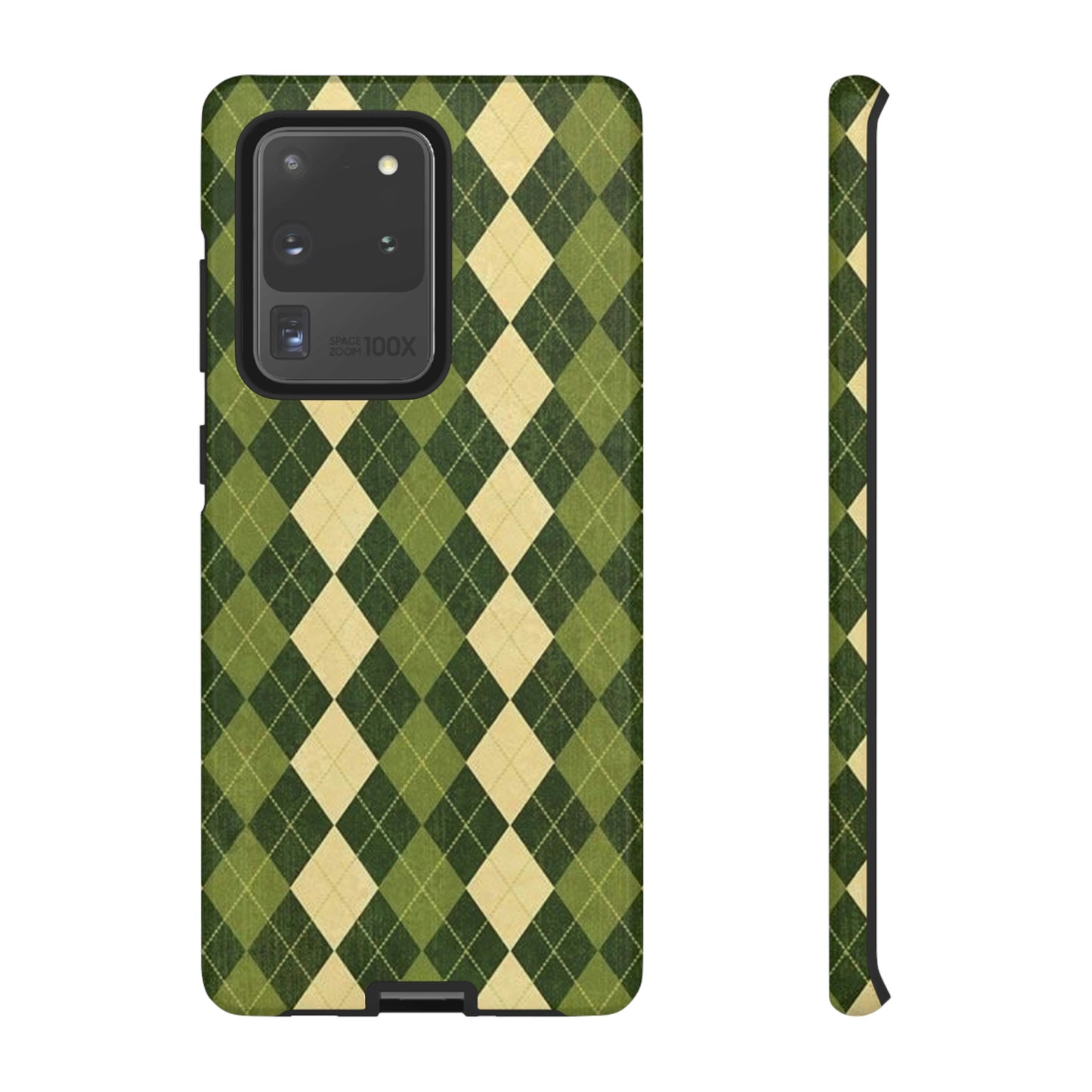 Green plaid sweater phone case/ for Samsung & Google phone/ plaid collection/ Tough Phone Cases