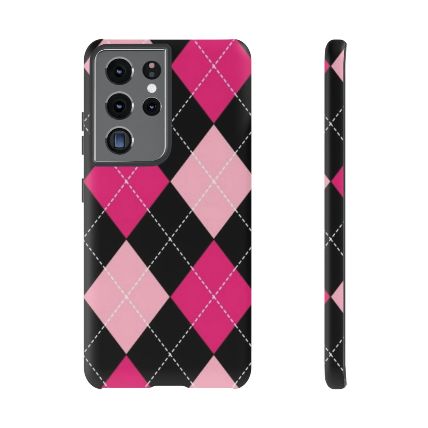 Pink Diamond phone case/ for Samsung & Google phones/ plaid collection/ Tough Phone Cases