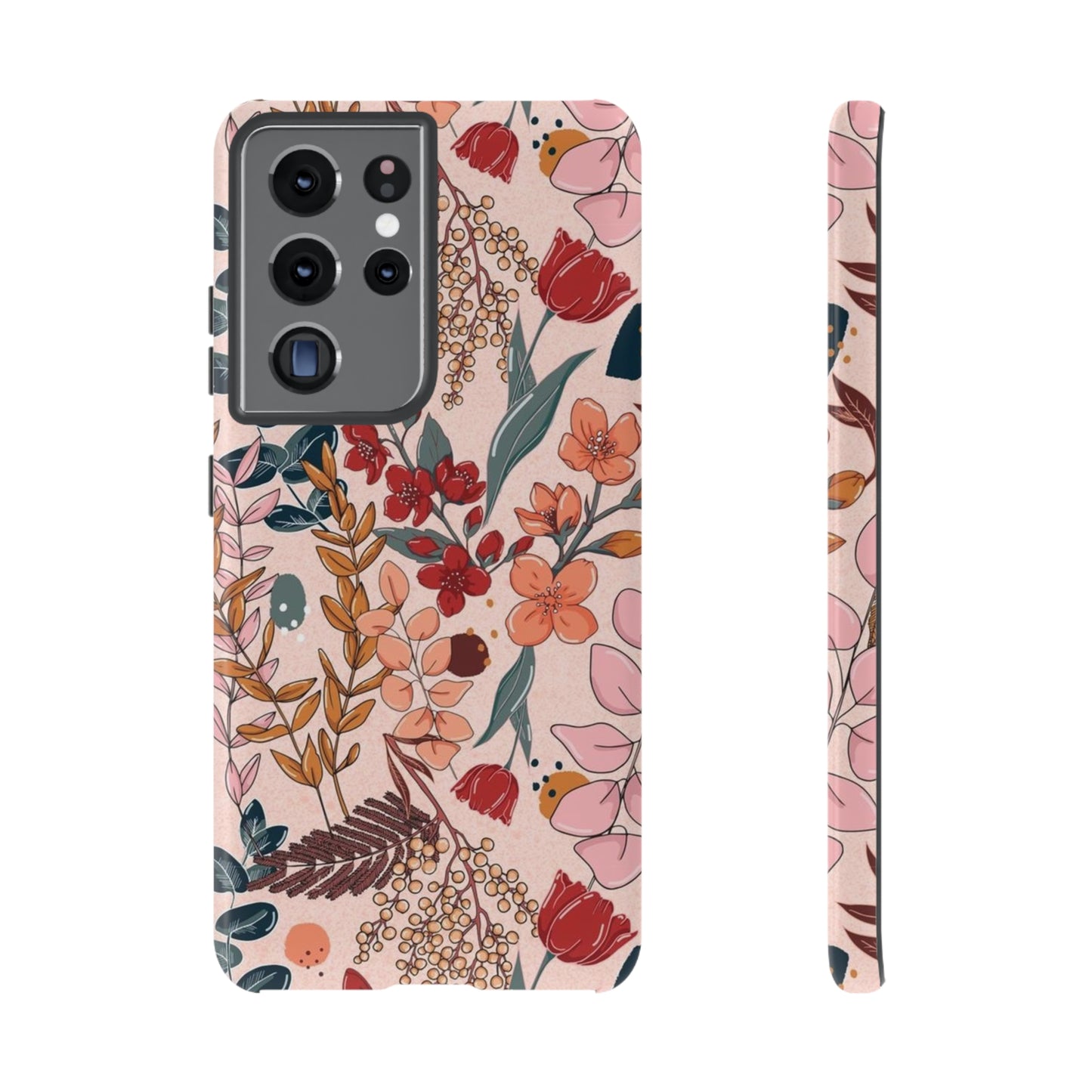 Pink Floral phone case for Samsung & Google phone/Tough Cases/ Floral Collection