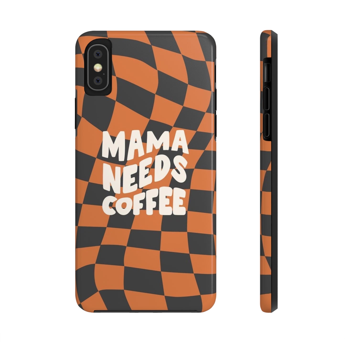 Momma Needs Coffee, for iPhone plaid collection Tough Phone Cases, Case-Mate