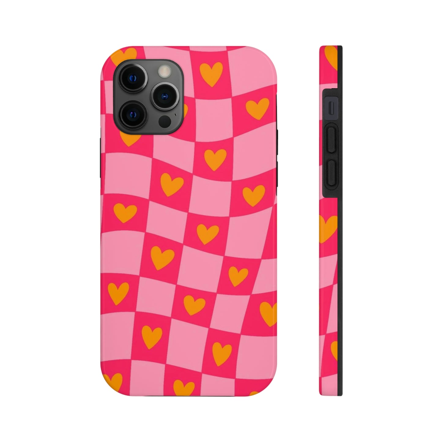 Checkered hearts phone case / for iPhone/ heart collection Tough Phone Cases,