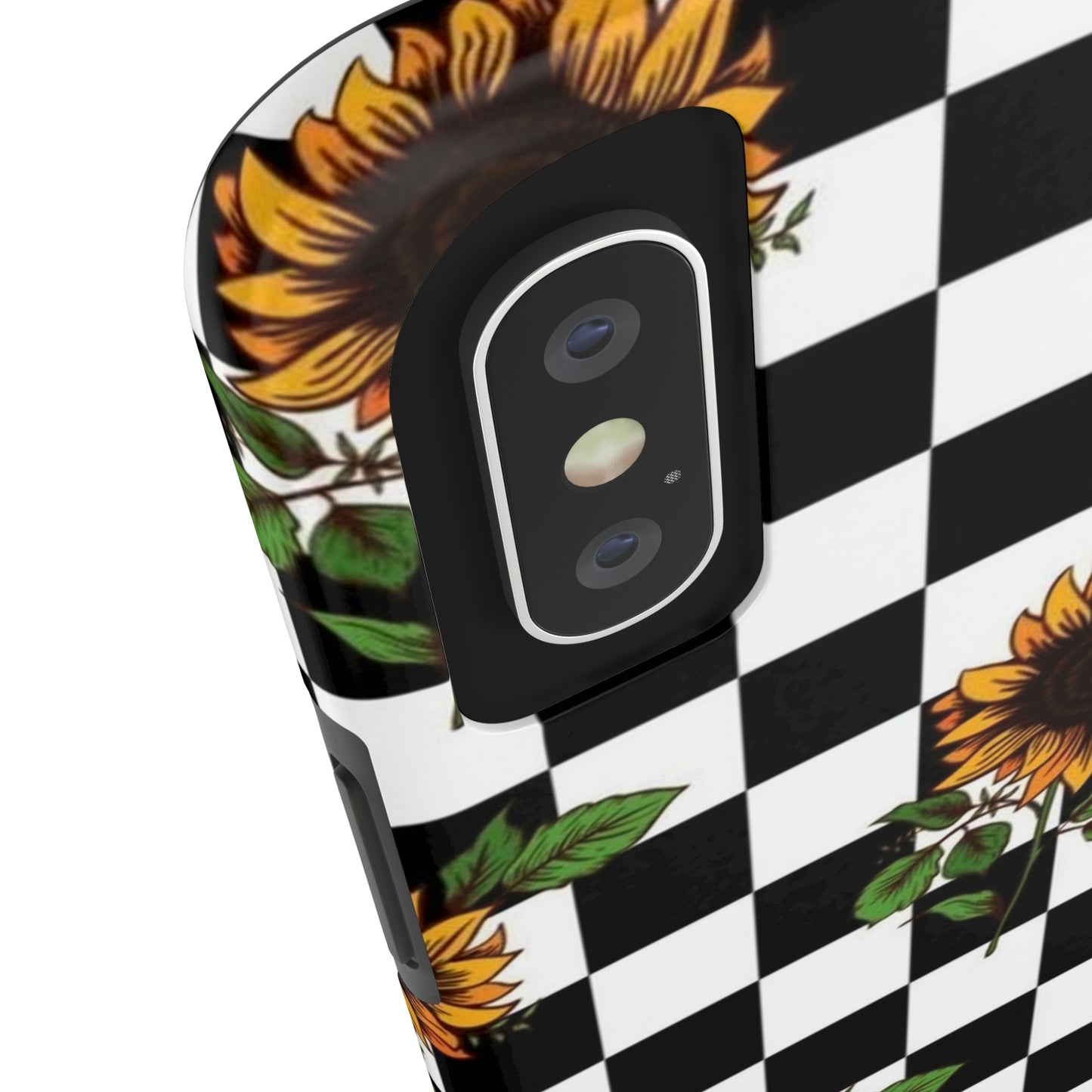 Checkered Sunflower phone case/ for iPhone  /Floral collection /Tough Phone Cases, Case-Mate