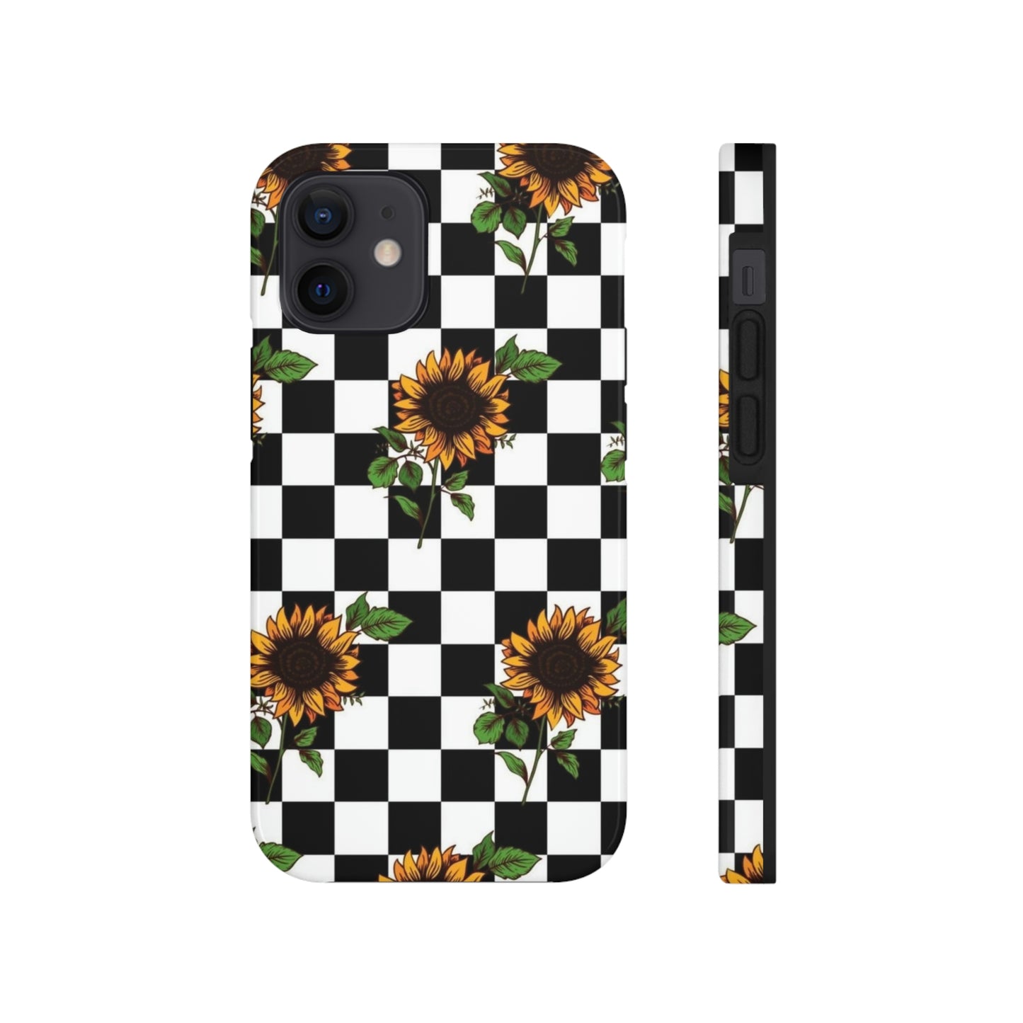 Checkered Sunflower phone case/ for iPhone  /Floral collection /Tough Phone Cases, Case-Mate