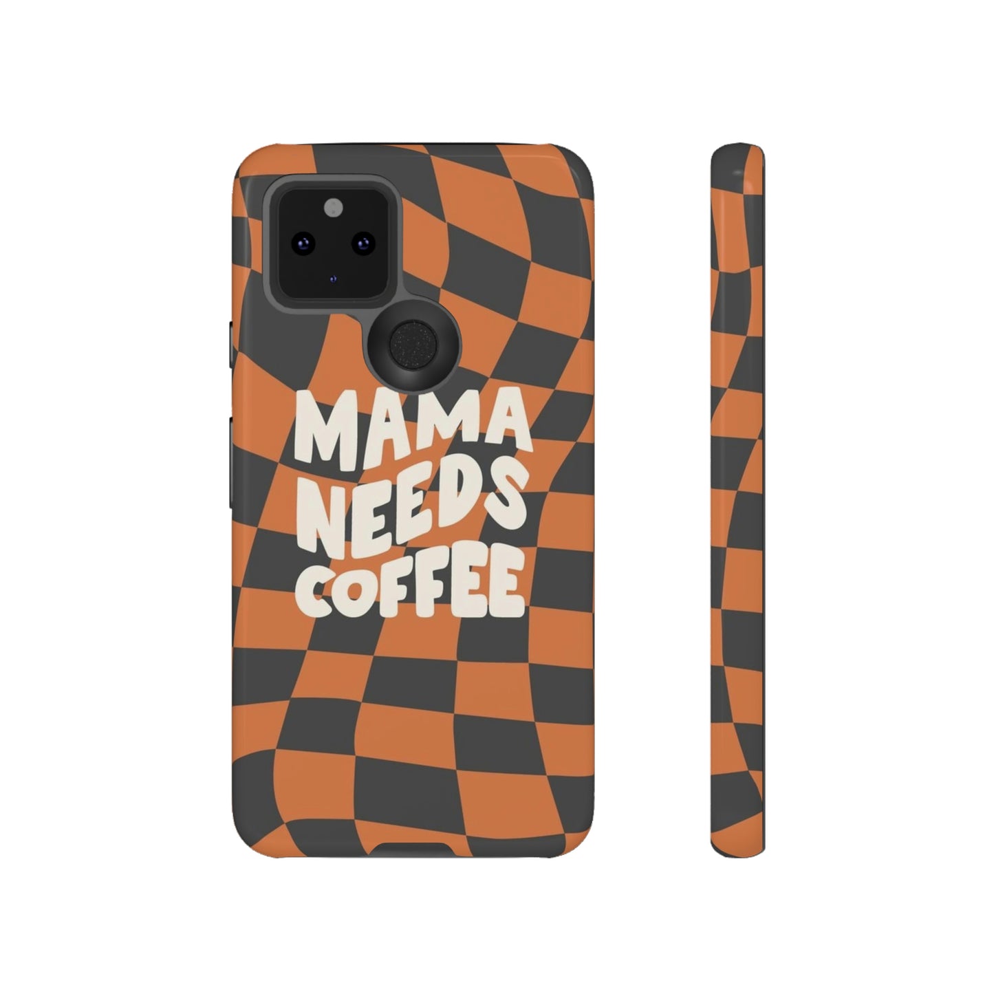 Mamma needs coffee, phone case for Samsung & Google phones, Plaid collection/Tough Cases