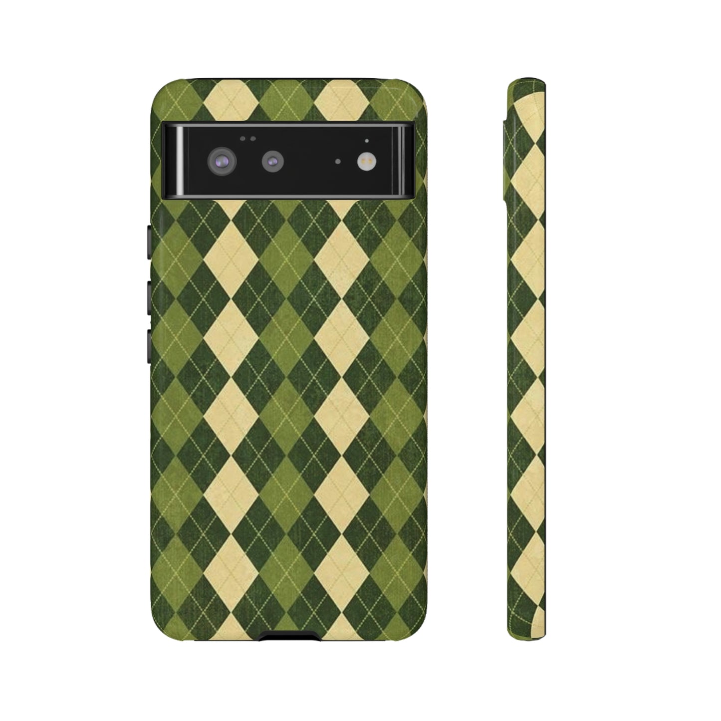 Green plaid sweater phone case/ for Samsung & Google phone/ plaid collection/ Tough Phone Cases