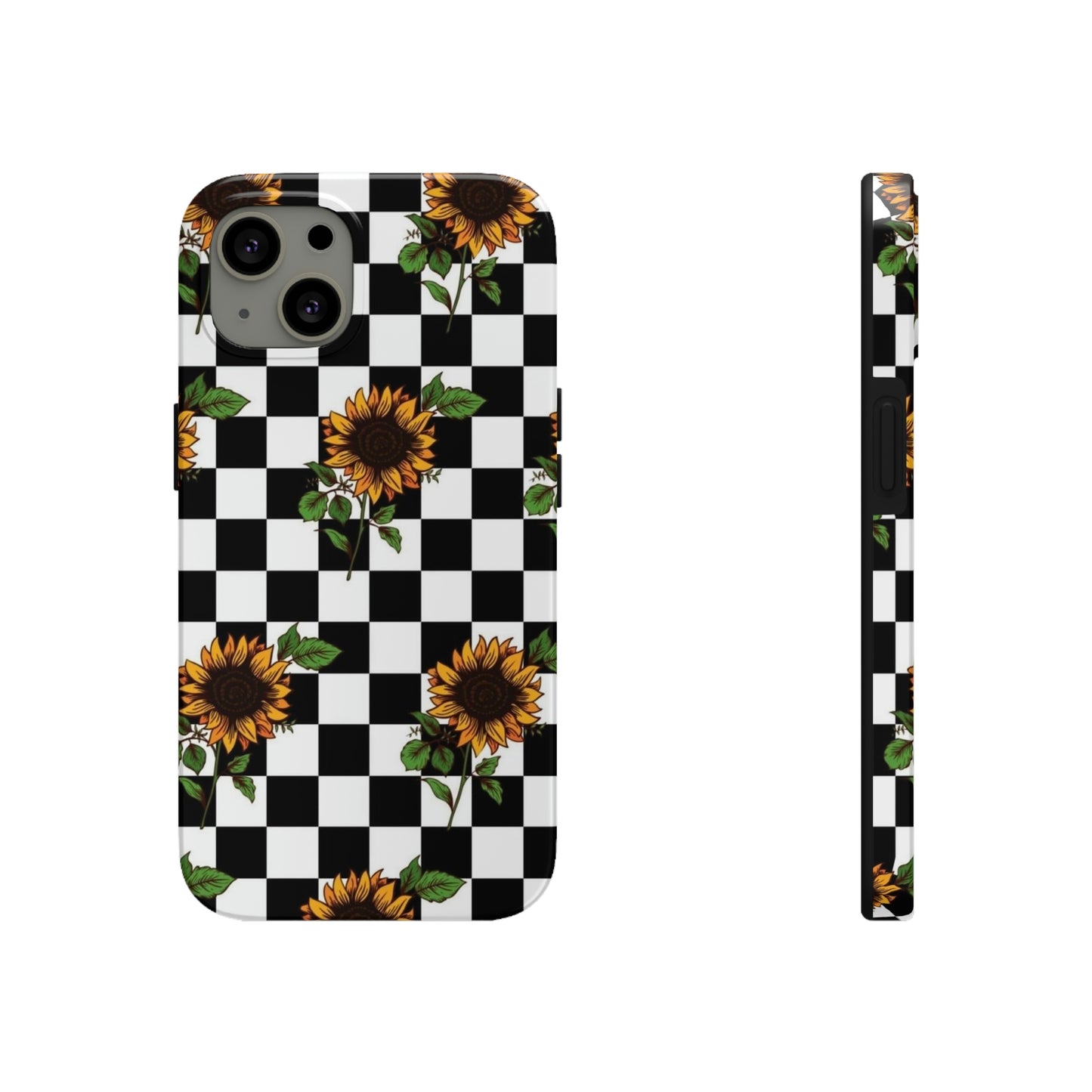 Checkered Sunflower phone case/ for iPhone  /Floral collection /Tough Phone Cases, Case-Mate