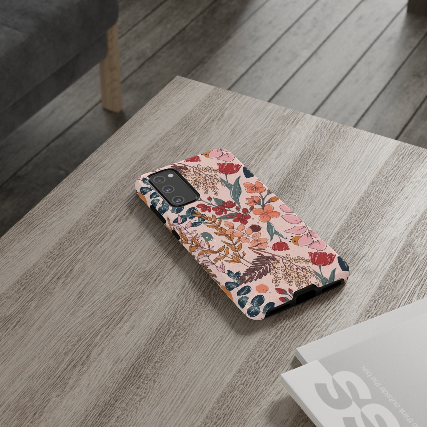 Pink Floral phone case for Samsung & Google phone/Tough Cases/ Floral Collection