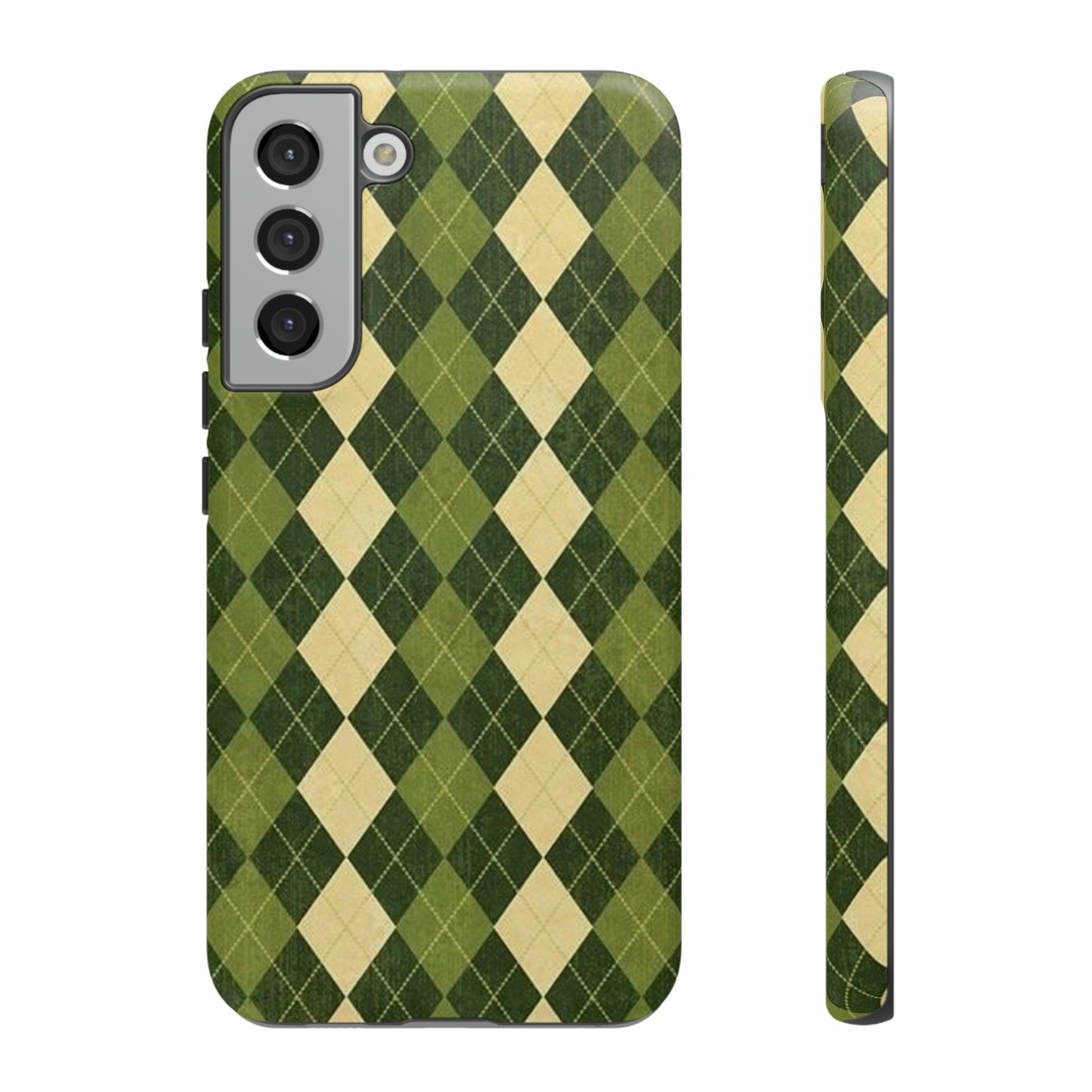 Green plaid sweater phone case/ for Samsung & Google phone/ plaid collection/ Tough Phone Cases