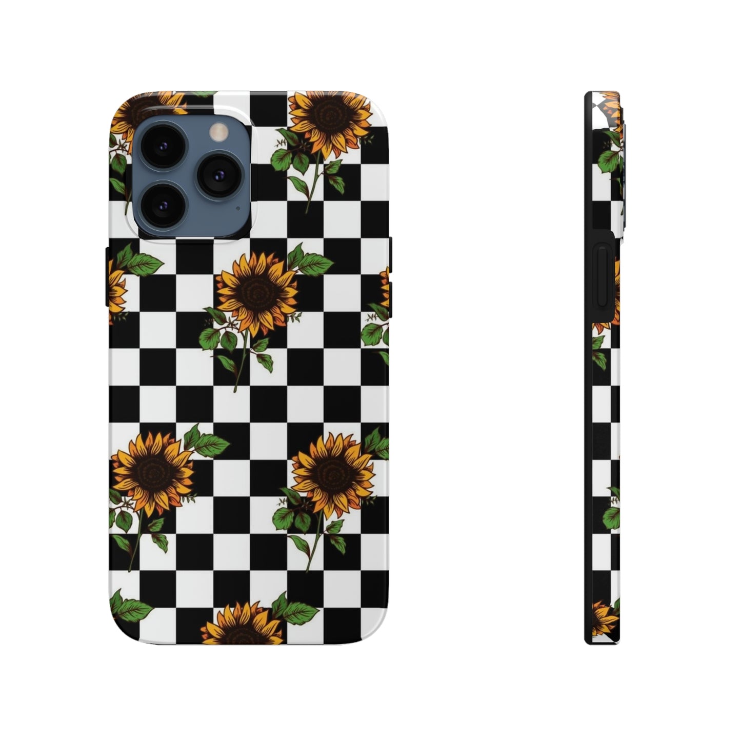 Checkered Sunflower phone case/ for iPhone  /Floral collection /Tough Phone Cases, Case-Mate