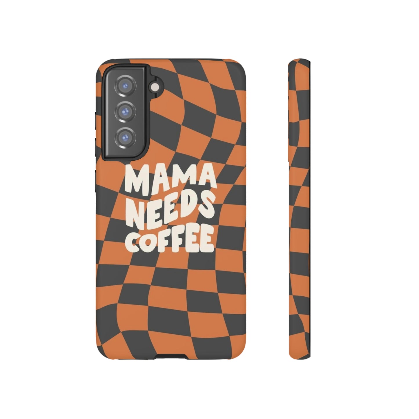 Mamma needs coffee, phone case for Samsung & Google phones, Plaid collection/Tough Cases