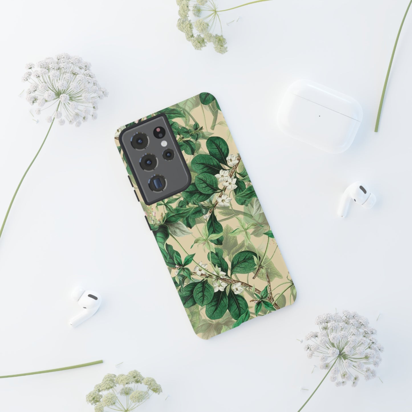 Green Petal phone case, for Samsung & Google phone./ Floral Collection