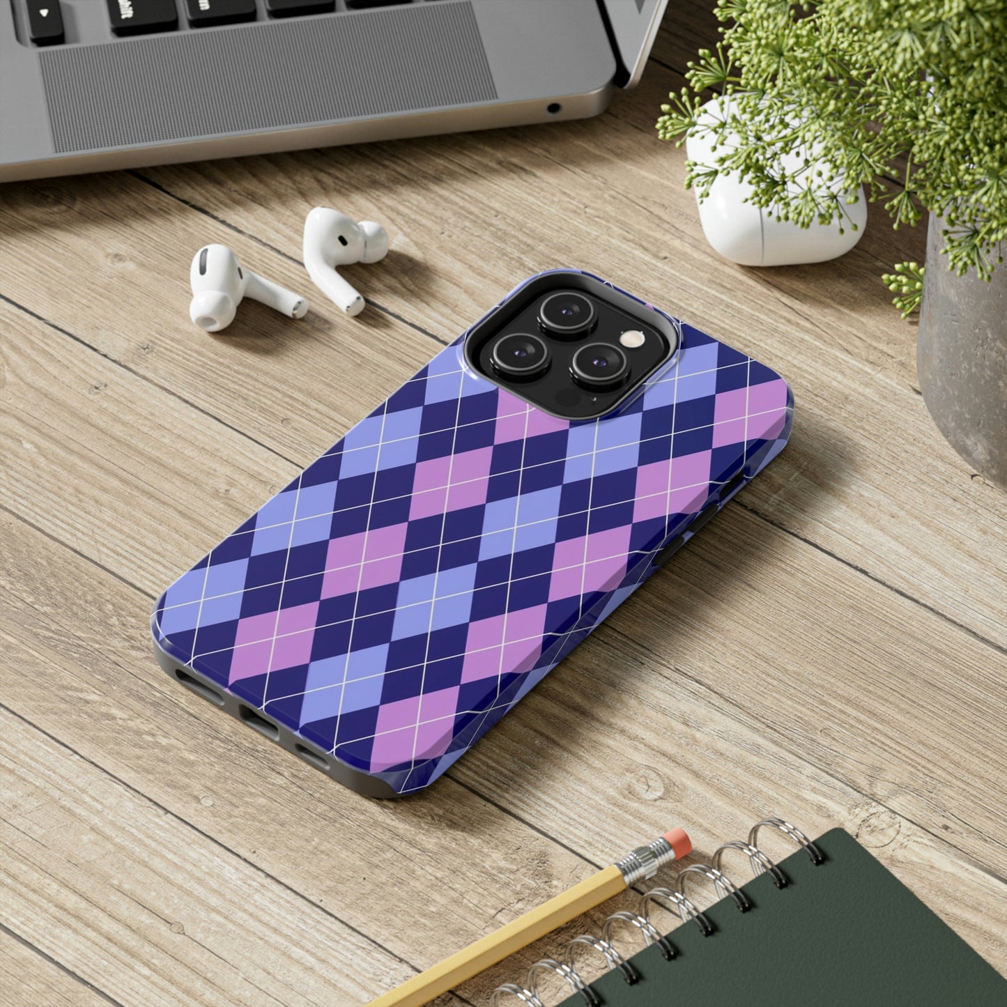 Purple plaid sweater phone case/ for iPhone/ plaid collection/ Tough Phone Cases