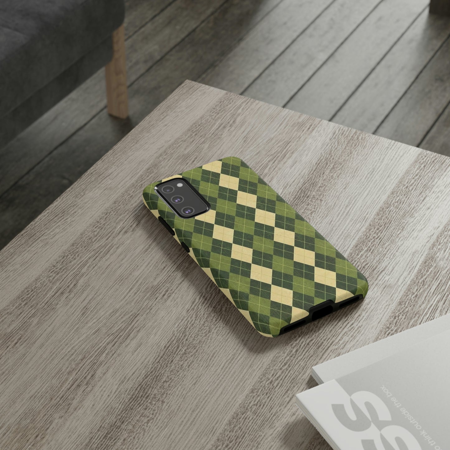 Green plaid sweater phone case/ for Samsung & Google phone/ plaid collection/ Tough Phone Cases