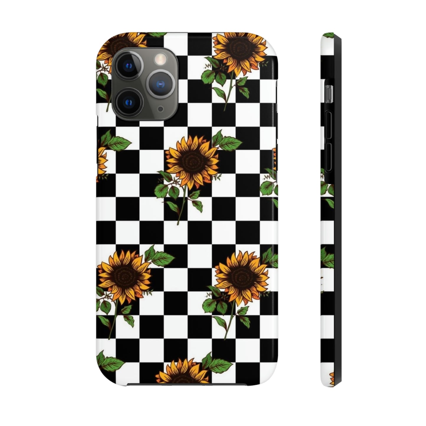 Checkered Sunflower phone case/ for iPhone  /Floral collection /Tough Phone Cases, Case-Mate