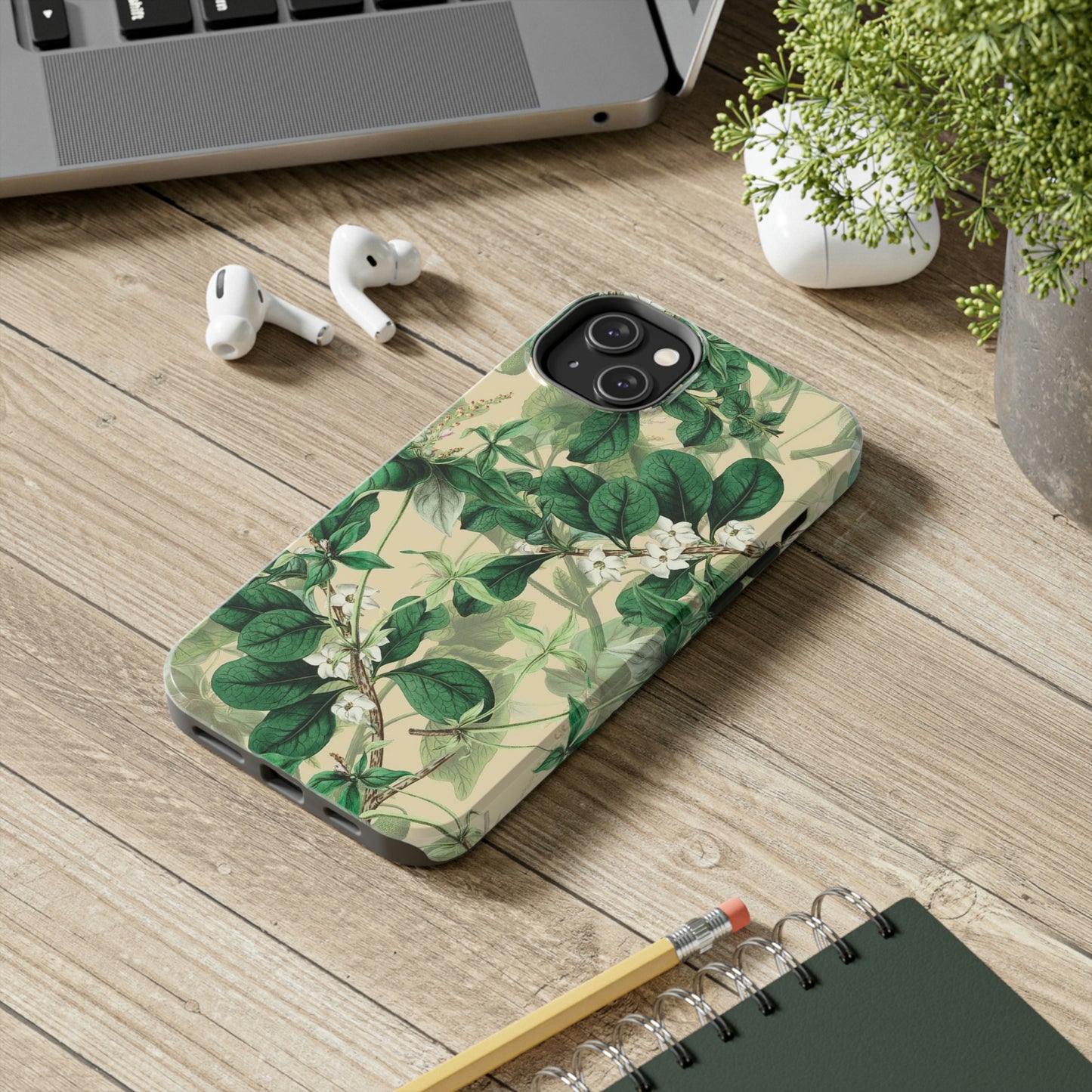 Green Petals phone case, for iPhone, Tough Phone Cases, Floral collection