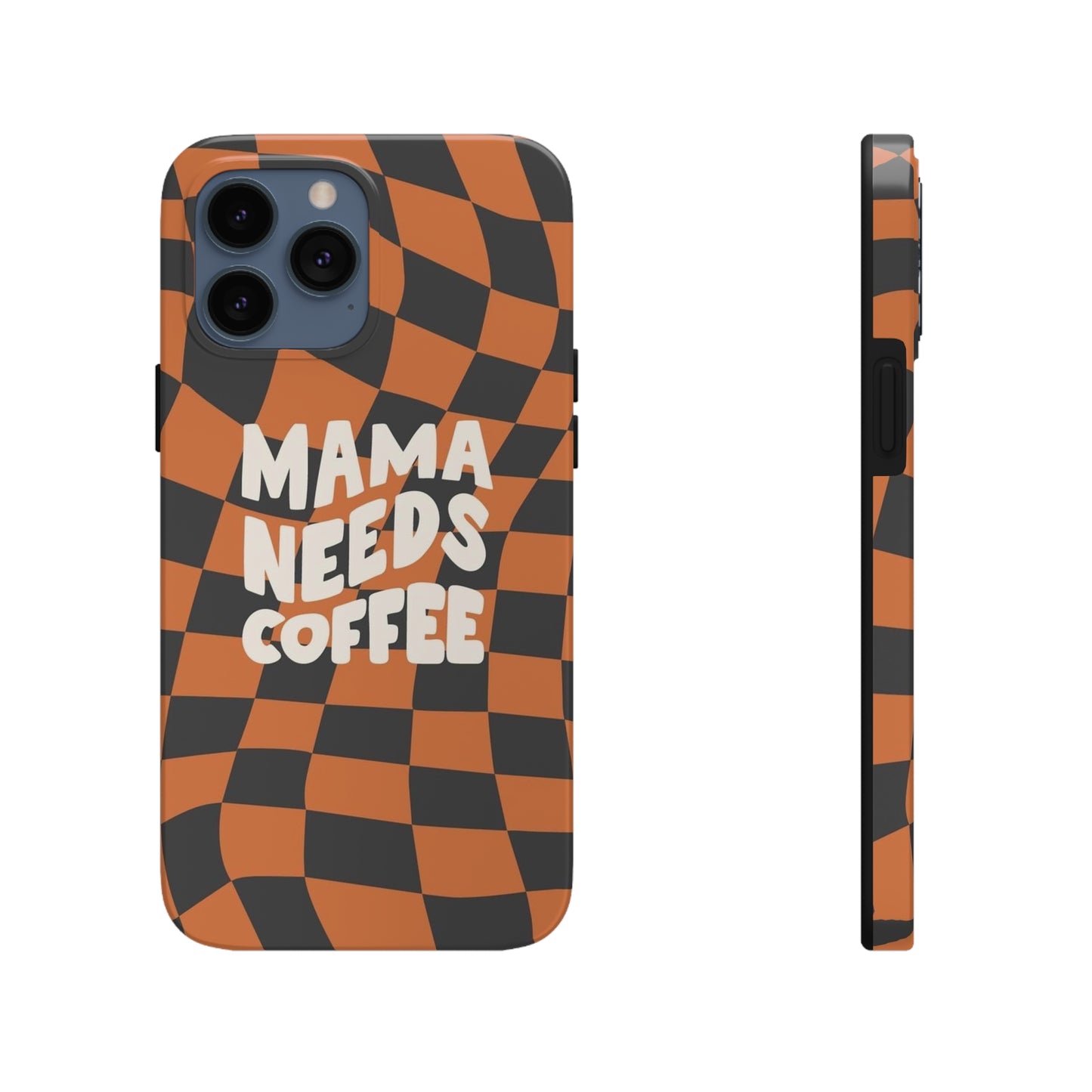 Momma Needs Coffee, for iPhone plaid collection Tough Phone Cases, Case-Mate