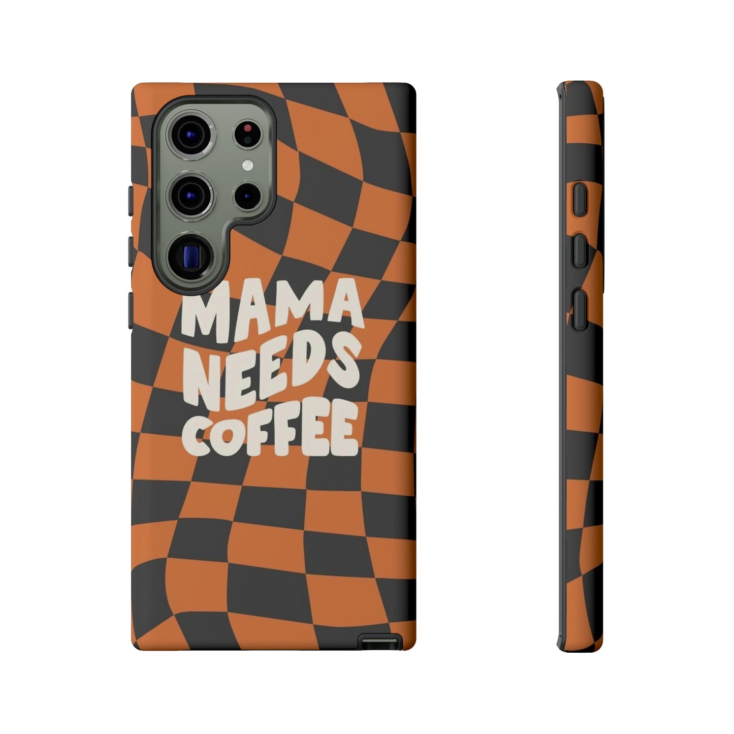 Mamma needs coffee, phone case for Samsung & Google phones, Plaid collection/Tough Cases